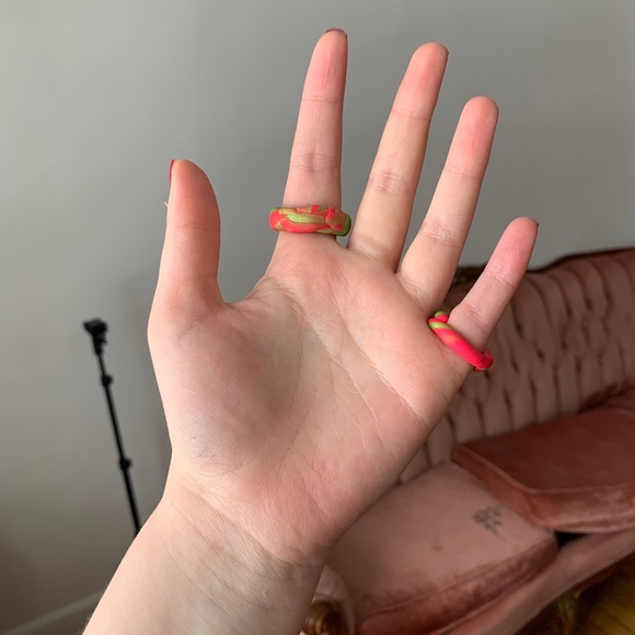 FREE ADD ON Handmade Raw Emerald Clay Ring Sz 7.5 - Picture 5 of 5